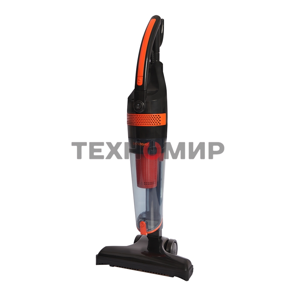 Пылесос вертикальный циклонного типа Endever SkyClean VC-294 черный/оранжевый, питание от сети, 120 Вт, уборка сухая, пылесборник 1.5 л