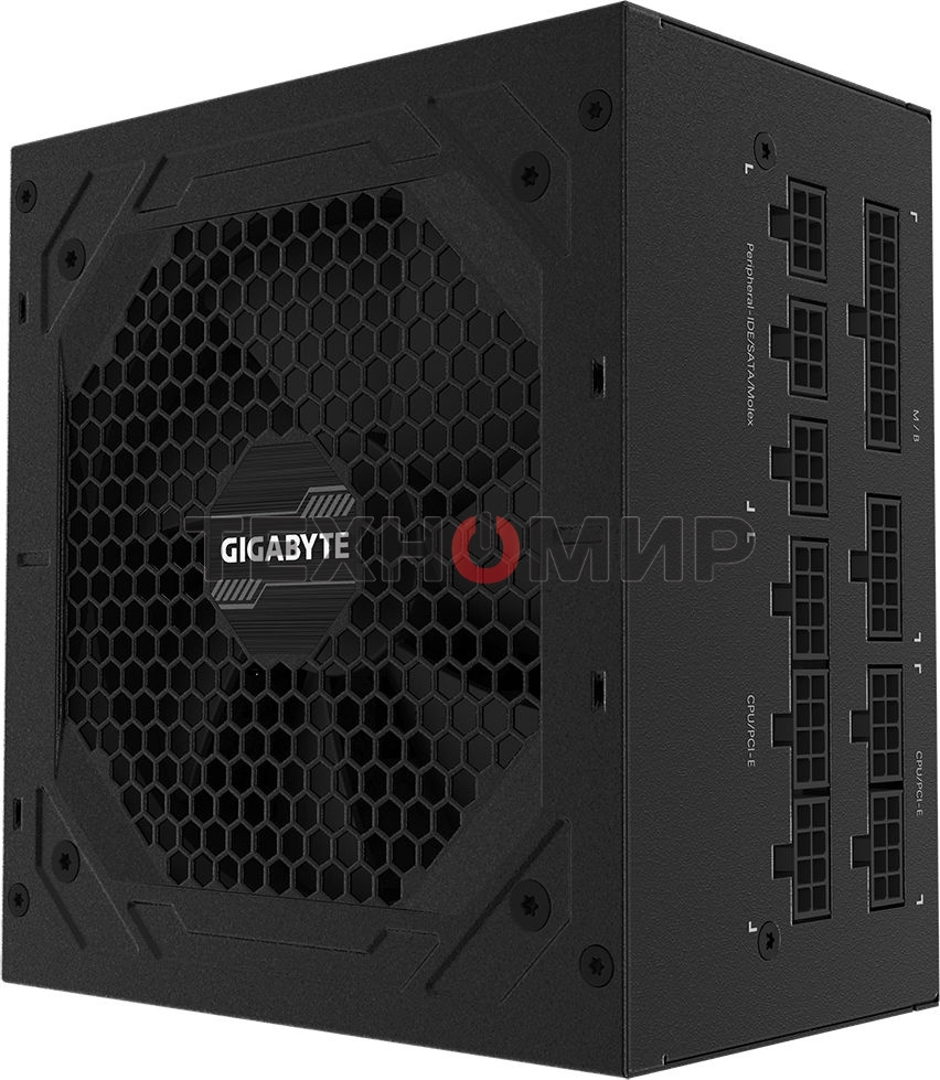 Блок питания Gigabyte P750GM (GP-P750GM), 750Вт, 80 PLUS Gold, 120мм, модульный, черный