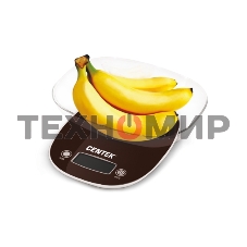 Весы кухонные Centek CT-2456 (шоколад) электр., max 7кг(!!!), шаг 1г, большая съемная чаша, дисплей