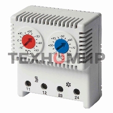 Термостат сдвоенный ДКС R5THRV13 диапазон темп. для NC контакта: 10-50градС; для NO: 20-80град.C