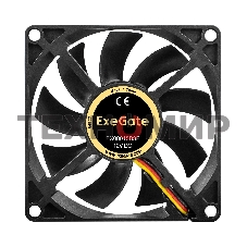 Вентилятор для корпуса ExeGate EX08015B3P черный, 80 мм, 2000 об/мин, 21 дБ, 3 pin