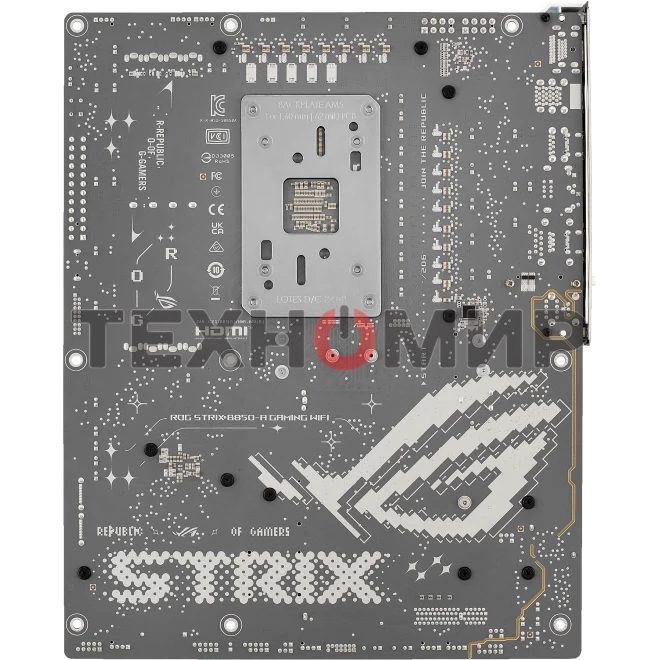 Материнская плата ASUS ROG STRIX B850-A GAMING WIFI, AM5, AMD B850, 4xDDR5, 2xSATA, 4xM.2, 1xPCIe 5.0 x16, 1xPCIe 4.0 x16, 1xPCIe x4, 1xDP, 1xHDMI, 1x2.5Gb LAN, 1xUSB-C 20Gbps, 1xUSB-C 10Gbps, 2xUSB-A 10Gbps, 4xUSB 5Gbps, 2xUSB-A 2.0, 3x3.5 мм, 7.1, ATX