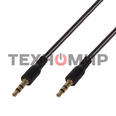 Аудиокабель AUX Rexant 3.5 мм гелевый 1 м черный