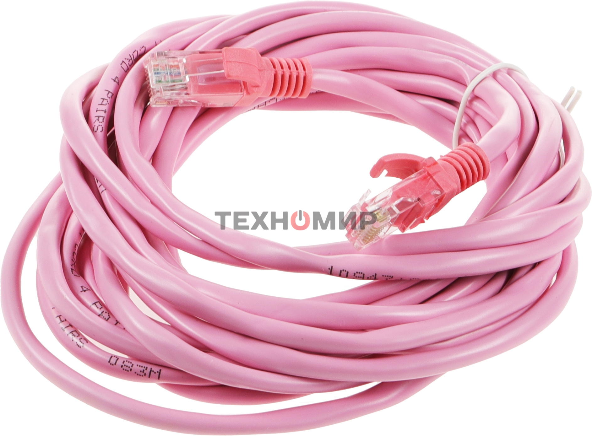 Патч-корд UTP Cablexpert cat.5e, 5м, литой, многожильный, розовый