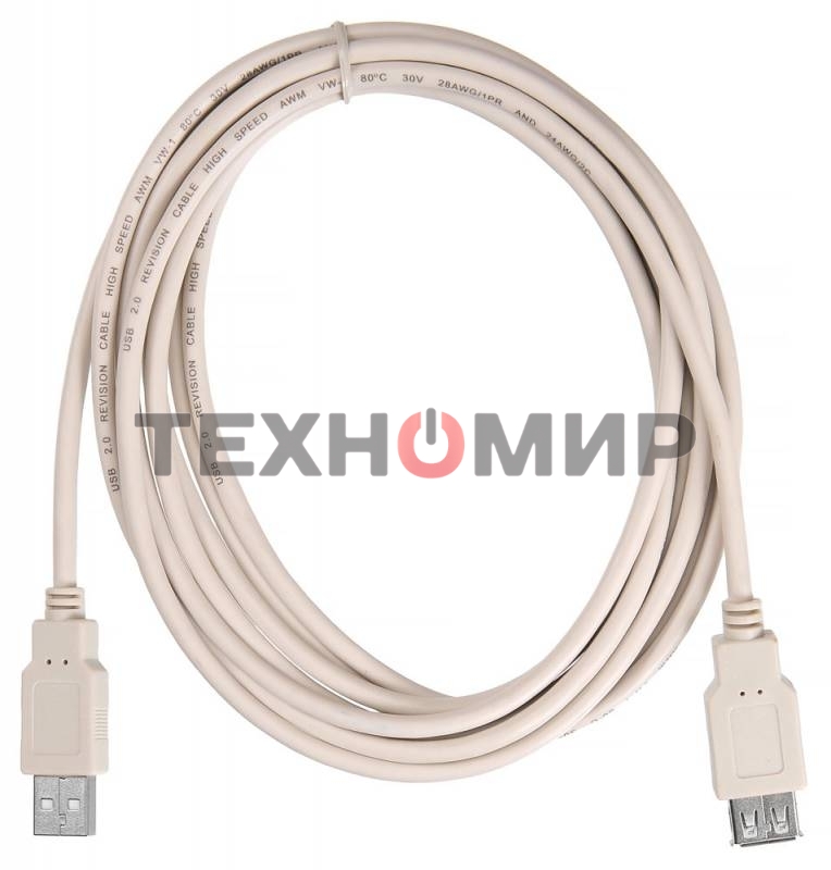 Кабель-удлинитель USB2.0 Buro USB2.0-AM/AF-3 A(m)/A(f) (3м)