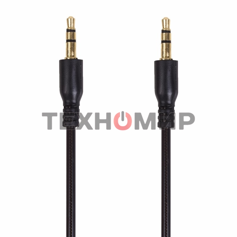 Аудиокабель AUX Rexant 3.5 мм гелевый 1 м черный