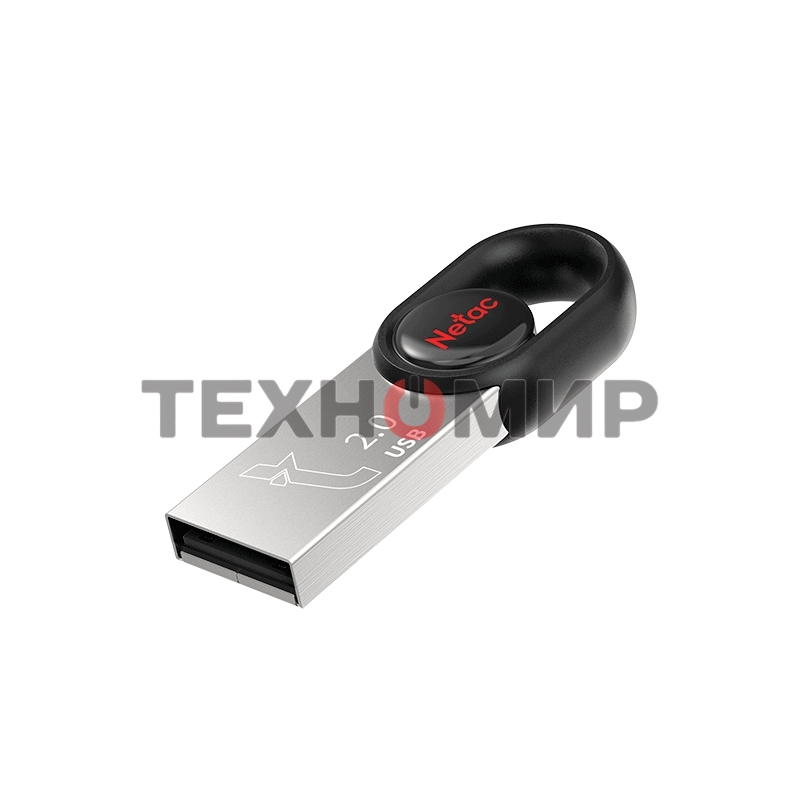 Флешка USB Netac UM2 (NT03UM2N-016G-20BK), 16Gb, USB 2.0, R/W 100/40, серебристый/черный
