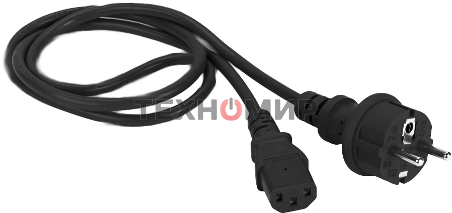 Шнур питания Lanmaster C13-Schuko, 3х0.75, 220В, 10А, черный, 0.5 метра