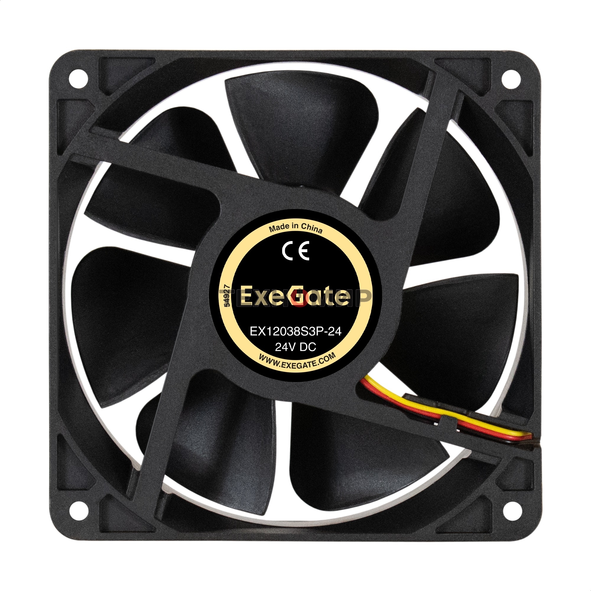 Вентилятор для корпуса ExeGate EX12038S3P-24 черный, 120 мм, 3000 об/мин, 46.1 дБ, 3 pin