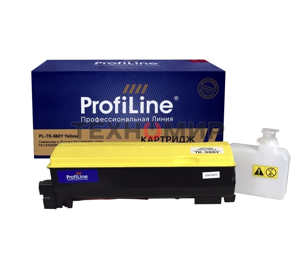 Картридж лазерный ProfiLine PL-TK-560Y для принтера Kyocera FS-C 5300DN/5350DN/ECOSYS P6030cdn 12000 копий желтый