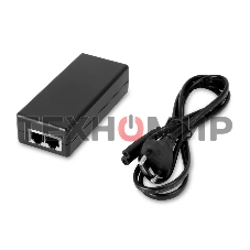 PoE-инжектор Gigabit Ethernet на 1 порт, мощностью до 30W. Совместим с оборудованием PoE IEEE 802.3af/at. Мощность PoE на порт - до 30W. Напряжение PoE - 48V(конт. 4,5(+), 7,8(-)). Порты: вх. - 1 x RJ45(10/100/1000 Base-T), вых. 1 x RJ45(10/100/1000 Base-