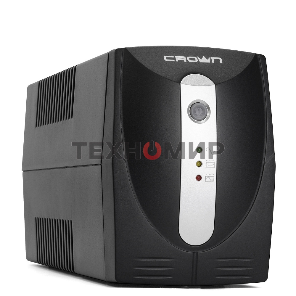 Источник бесперебойного питания Crown CMU-500X (480 ВА/240 Вт; Off-Line; 1 х Euro + 1 х IEC-320 резервным питанием и фильтрацией; 12V/4,5AH х 1; пластик)