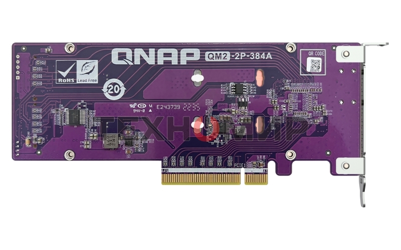 Плата расширения QNAP QM2-2P-384A 2 x M.2 22110 or 2280 PCIe (Gen3 x 4) NVMe SSD slots. Low-profile flat and Full-height brackets included.