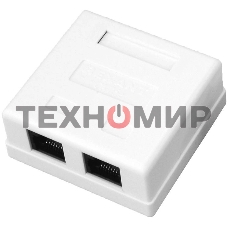 Розетка компьютерная Rexant 2-м ОП RJ45 CAT.5E бел.