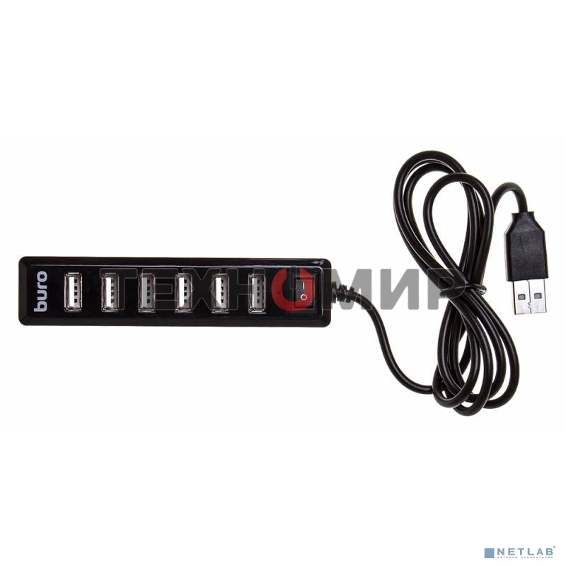 Разветвитель USB 2.0 Buro BU-HUB7-1.0-U2.0 7порт. черный