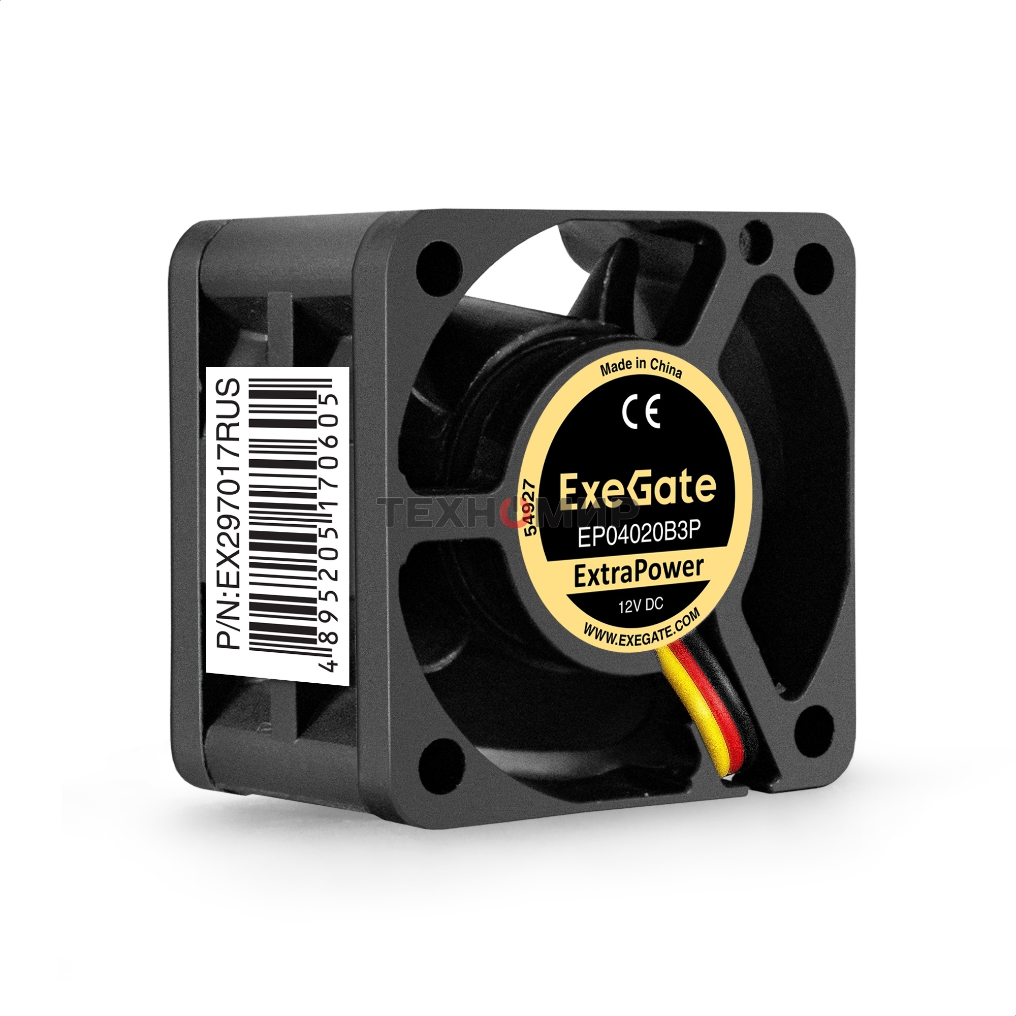 Вентилятор для корпуса ExeGate ExtraPower EP04020B3P черный, 40 мм, 7000 об/мин, 32 дБ, 3 pin