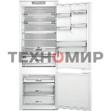 Холодильник встраиваемый Whirlpool WHSP70T241P 70 см, 193.5х54.3х69 см, 295/95 л, инверторный компрессор, автоматическая разморозка, зона свежести влажная, сенсорное управление, технология 6 SMYSL FreshControl, MultiFlow, FreezeControl, перенавешиваемые д