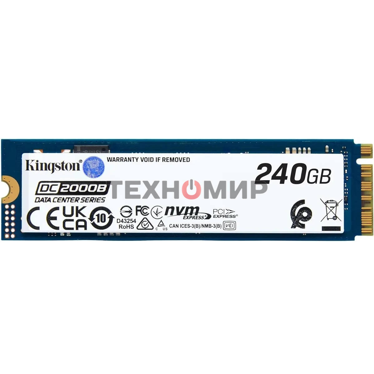 Накопитель SSD Kingston DC2000B, 240Gb, PCIe 4.0 x4, M.2 2280, R/W 4500/400