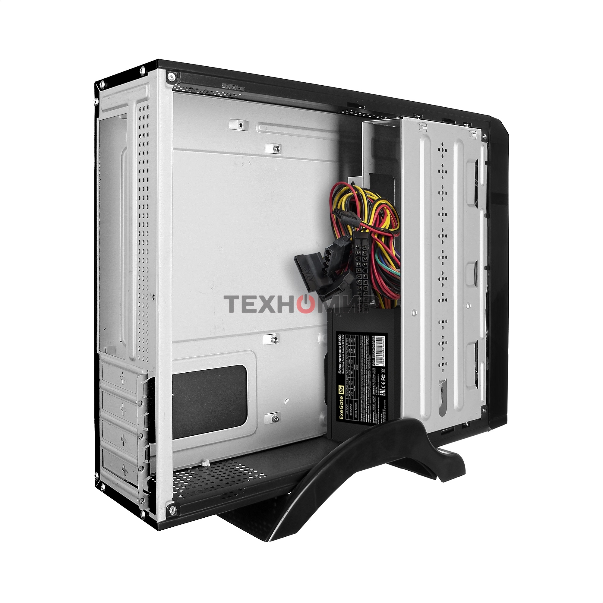 Компьютерный корпус Desktop ExeGate MI-207U-450W-8 EX288783RUS(miniITX/mATX, БП M450 с вент. 8см, 1*USB+1*USB 3.0, аудио, черный)