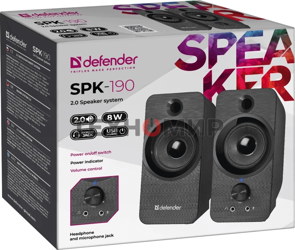 Акустическая система Defender 2.0 SPK-190 черный