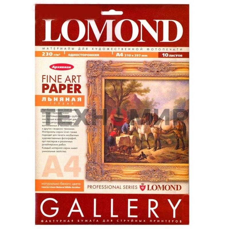 Холст Lomond Pigm Canvas P А4 10л 