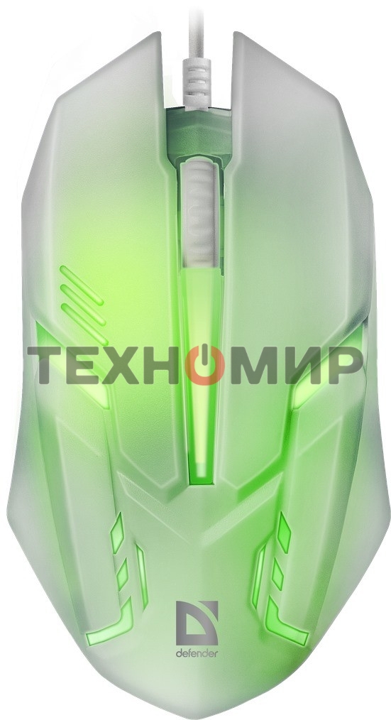 Мышь проводная Defender Cyber MB-560L белый, 1200 dpi, USB, кнопки - 3