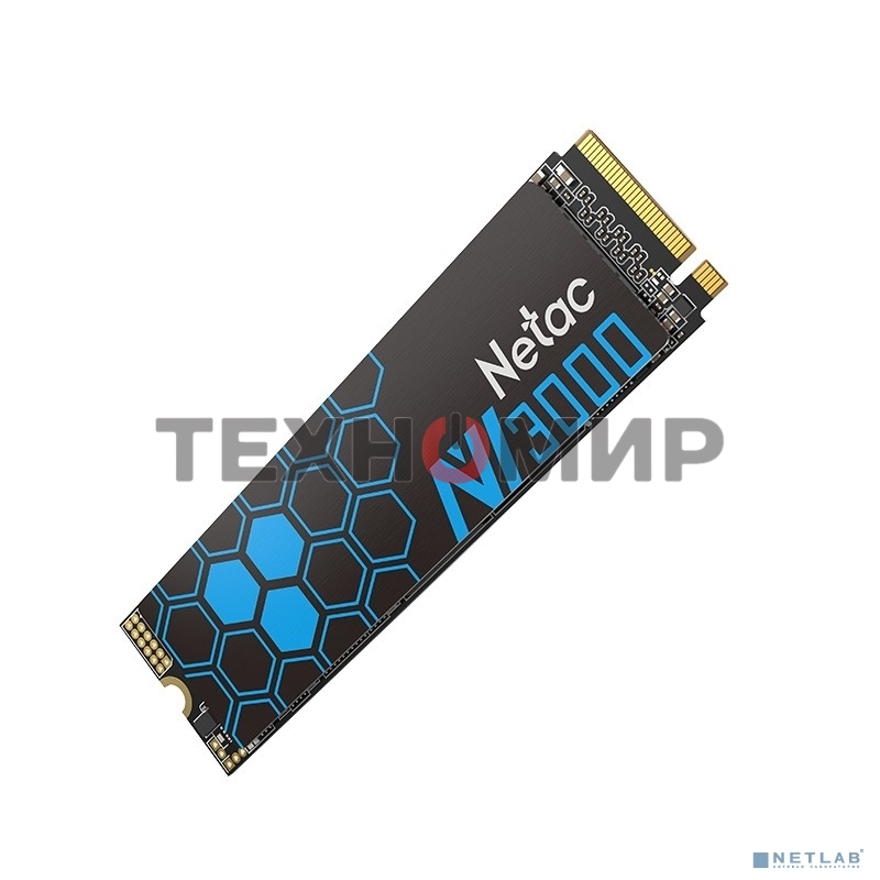 Накопитель SSD Netac NV3000, 500Gb, PCIe 3.0 x4, M.2 2280, NVMe, R/W 3000/2100, с радиатором