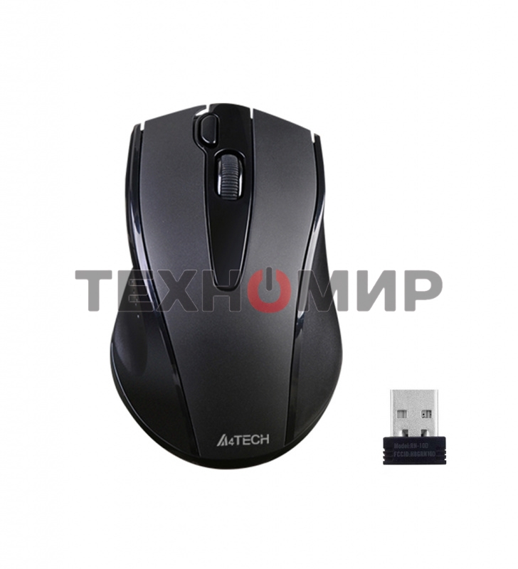 Мышь беспроводная A4Tech G9-500FS черный, 1200 dpi, радиоканал, USB, кнопки - 4