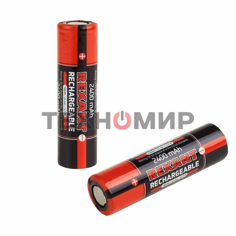 Аккумулятор Rexant 18650 unprotected Li-ion 2400 mAh 3.7 В