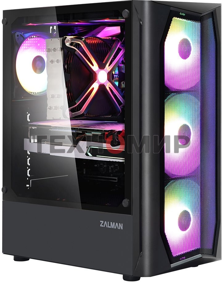 Компьютерный корпус MidiTower Zalman N4 black (ATX,Window, 6xRGb fan, USB 2.0 x2, USB 3.0x1, без БП) (N4 rev.1)