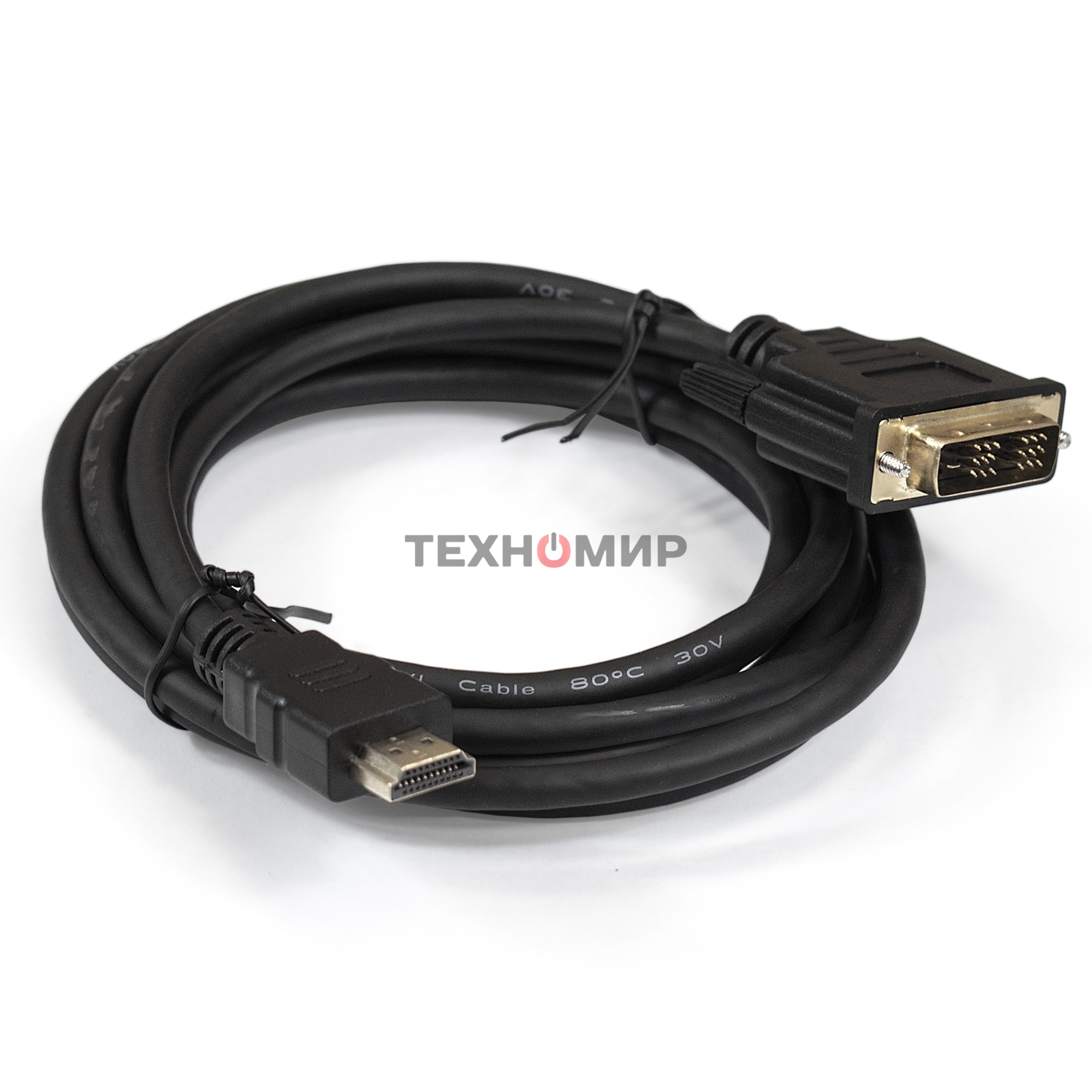 Кабель ExeGate EX284893RUS HDMI-DVI ExeGate EX-CC-HDMIM-DVIM-1.8 (19M/19M, single link, 1,8м,позолоченные контакты)