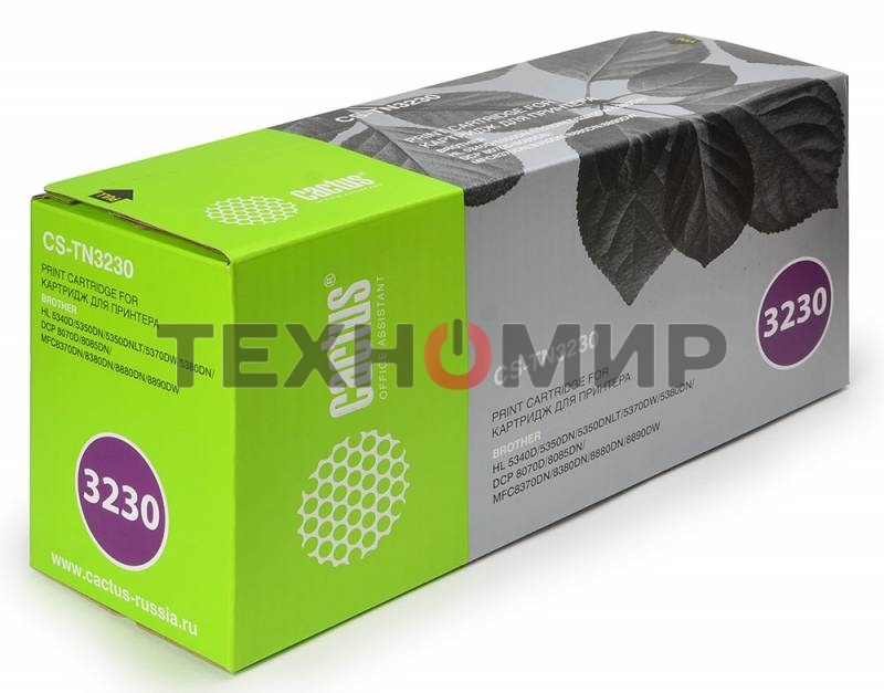 Картридж лазерный Cactus CS-TN3230 черный (3000 стр.) для Brother HL-5340D/5350DN/5370DW/DCP-8070D/8085DN