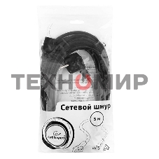 Кабель Gembird Power 250V 10A EUR, VDE питания сетевой, Евровилка, заземление, 5m (PC-186-VDE-5M)