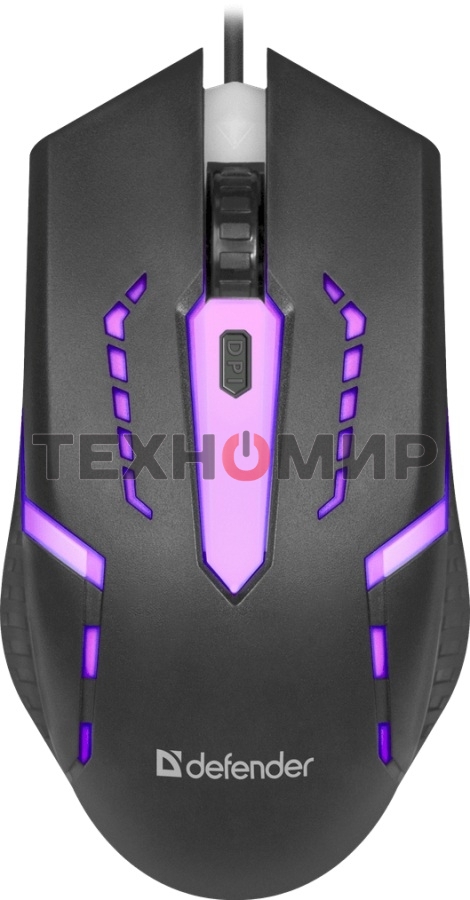 Мышь проводная Defender Hit MB-601 черный, 1200 dpi, USB, кнопки - 4
