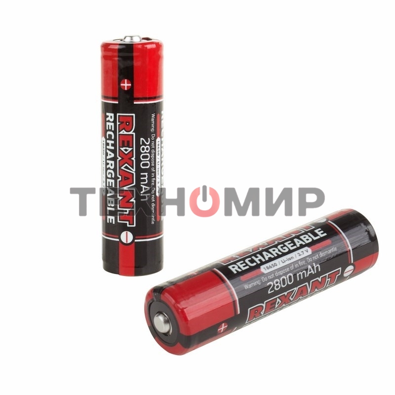 Аккумулятор Rexant 18650 с защитой Li-ion 2800 mAh 3.7 В 1 шт. блистер