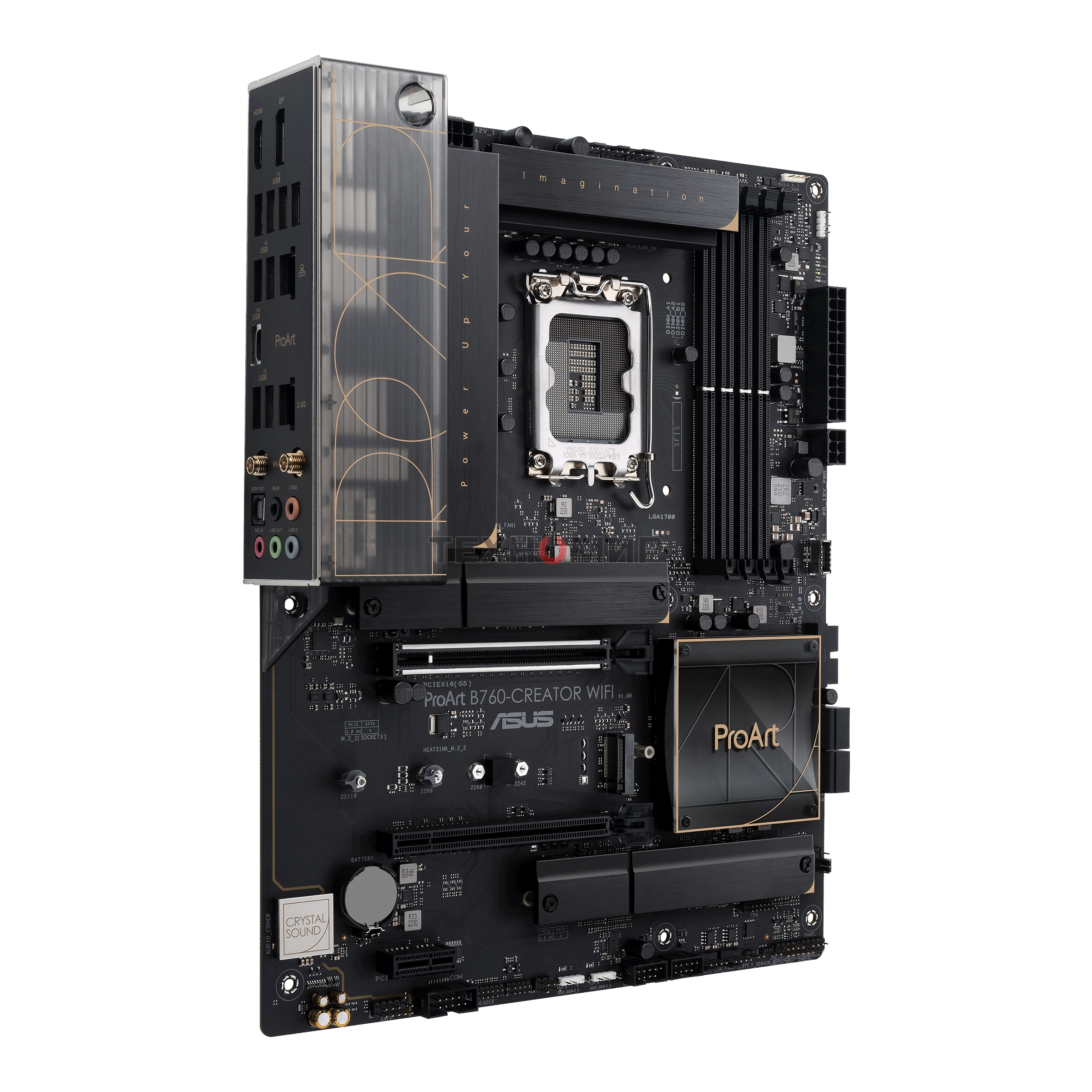 Материнская плата ASUS ProArt B760-CREATOR WIFI, LGA 1700, Intel B760, 4xDDR5, 4xSATA, 3xM.2, 1xPCI-E 5.0 x16, 1xPCI-E 4.0 x4, 1xDP, 1xHDMI, 2x2.5Gb LAN, 4xUSB-A, 1xUSB-C, 5x3.5 мм, 7.1, Standard-ATX
