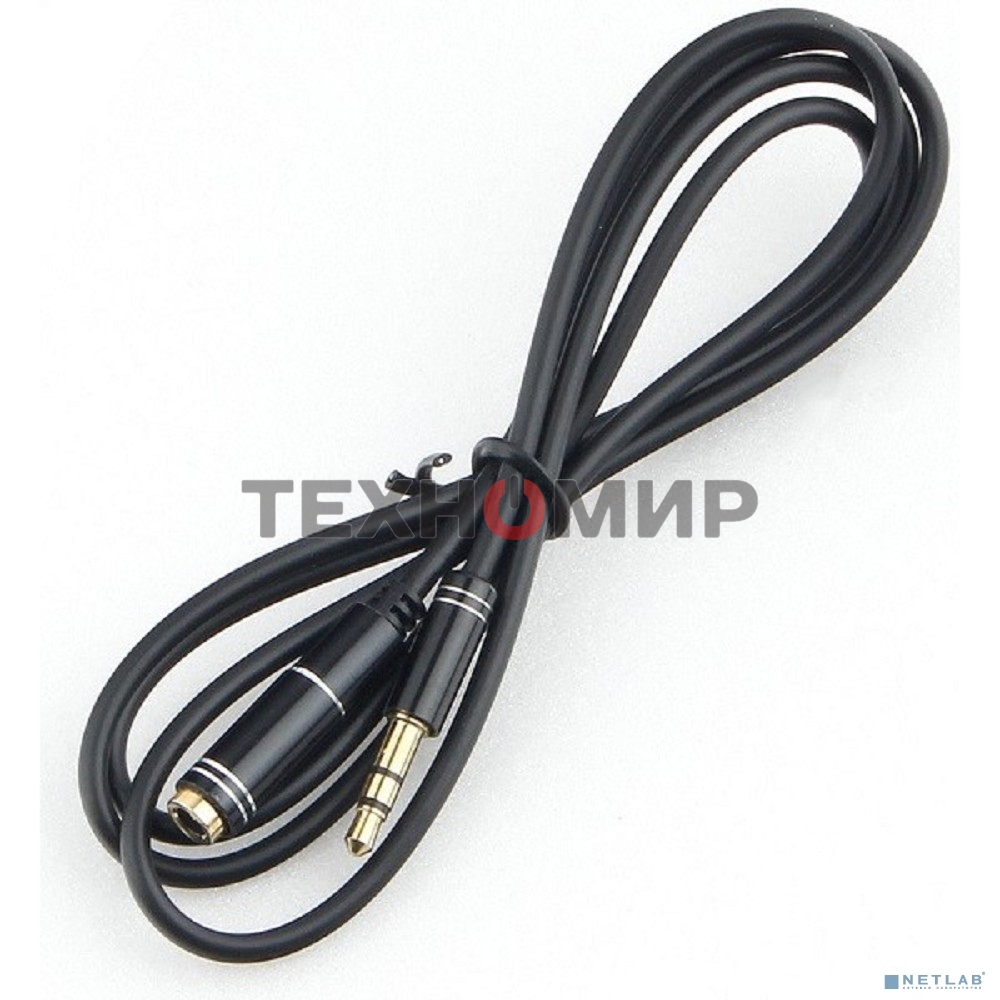 Кабель аудио удлинительный Cablexpert CCAB-02-35MF-1MB. 3.5 Jack (M)/3.5 Jack (F), черный, 1м, блистер