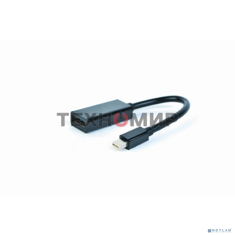 Переходник miniDisplayPort - DisplayPort, Cablexpert A-mDPM-DPF-001, 20M/20F, 16см, черный, пакет