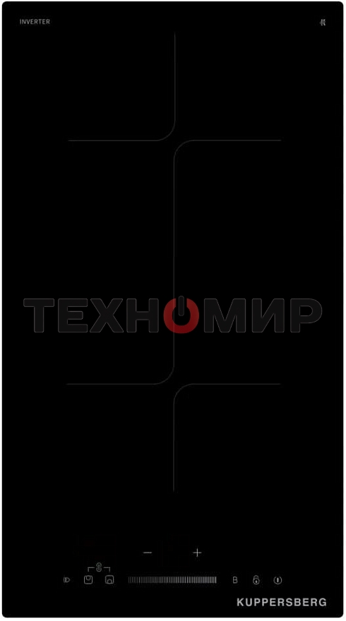 Индукционная варочная панель Kuppersberg ICI 316, 30 см, индукция, High-Tech, inverter, прямой край, 9 уровней мощности, бустер, Stop and Go, Flexi-zone, автоматическое отключение, таймер, индикатор остаточного тепла, сенсорное/слайдерное управление, черн