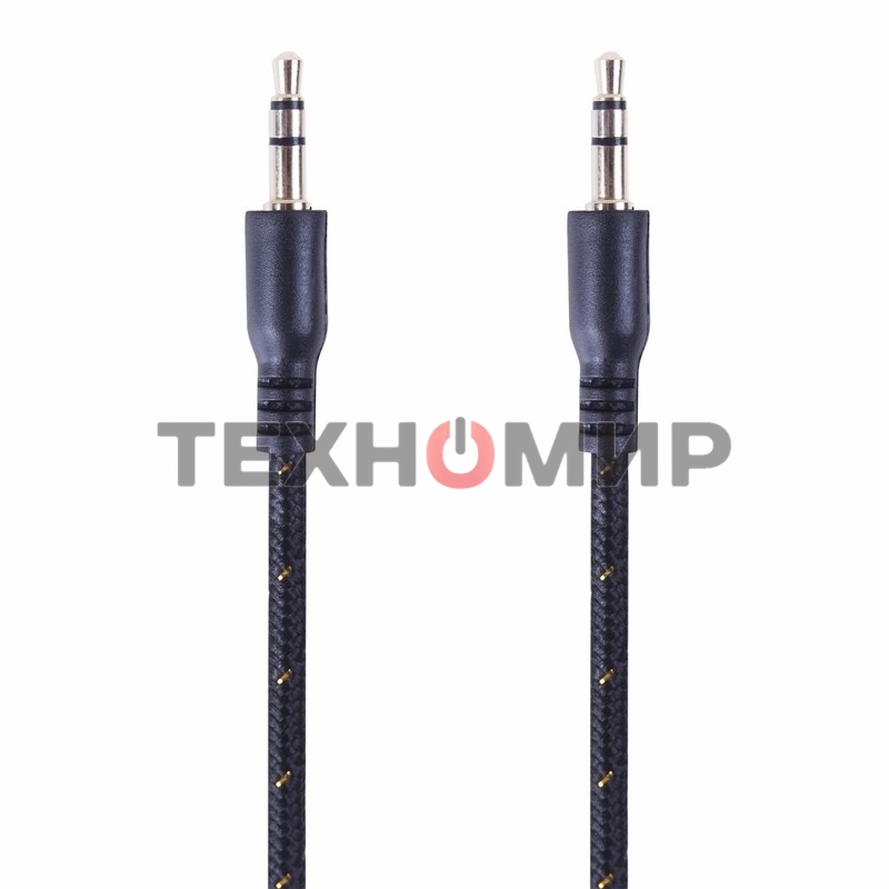 Аудиокабель AUX Rexant 3.5 мм в тканевой оплетке 1 м черный