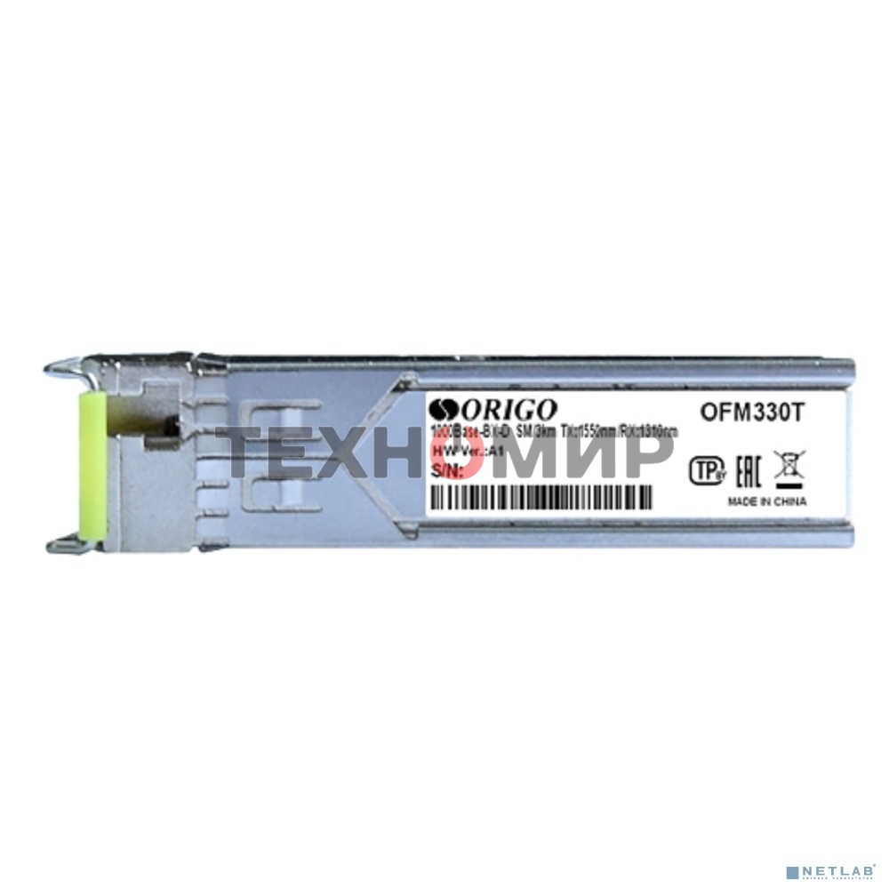Трансивер ORIGO OFM330T/10KM WDM SFP Transceiver, 1000Base-BX-D, Simplex LC, TX: 1550nm, RX: 1310nm, Single-mode, 10KM