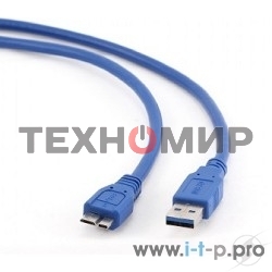 Кабель Gembird/Cablexpert USB 3.0 Pro, AM/microBM 9P, 0.5м, экран, синий