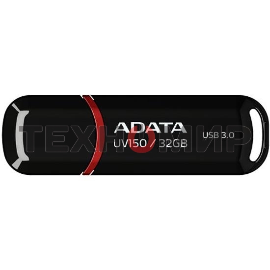 Флешка USB ADATA UV150 (AUV150-32G-RBK), 32Gb, USB 3.0, R/W 100/30, черный