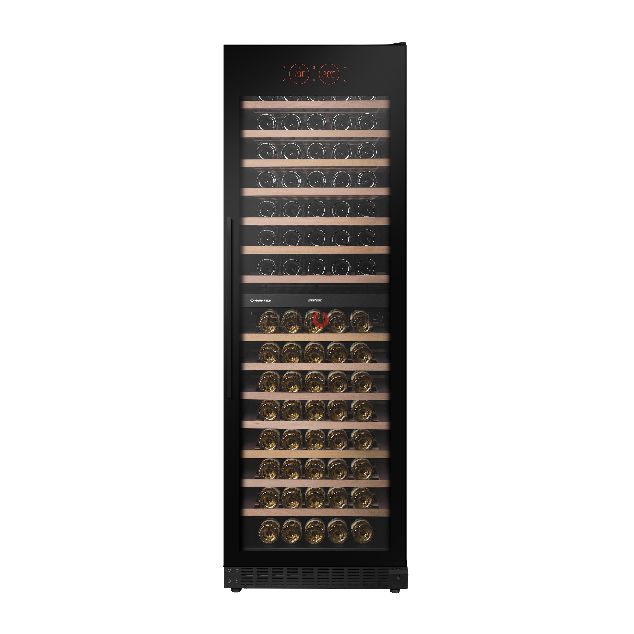 Винный шкаф встраиваемый Maunfeld MBWC-415D171, вместимость: 171 бутылок, черный