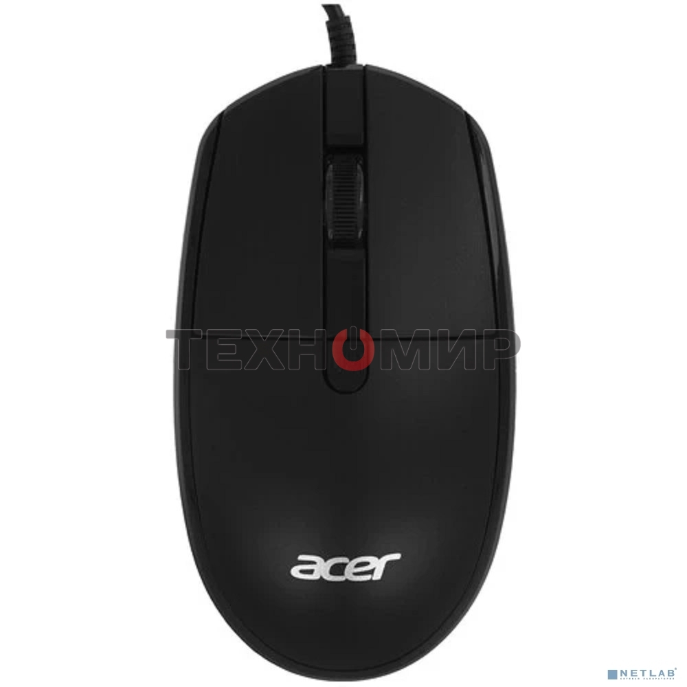 Мышь проводная Acer OMW401 черный, 2000 dpi, USB, кнопки - 4