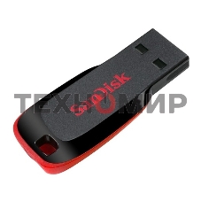 Флешка USB Sandisk CZ50 Cruzer Blade (SDCZ50-064G-B35), 64Gb, USB 2.0, R/W 15/4, черный/красный