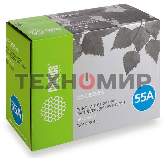 Картридж лазерный Cactus CS-CE255AS черный (6000 стр.) для HP LaserJet P3011/P3015