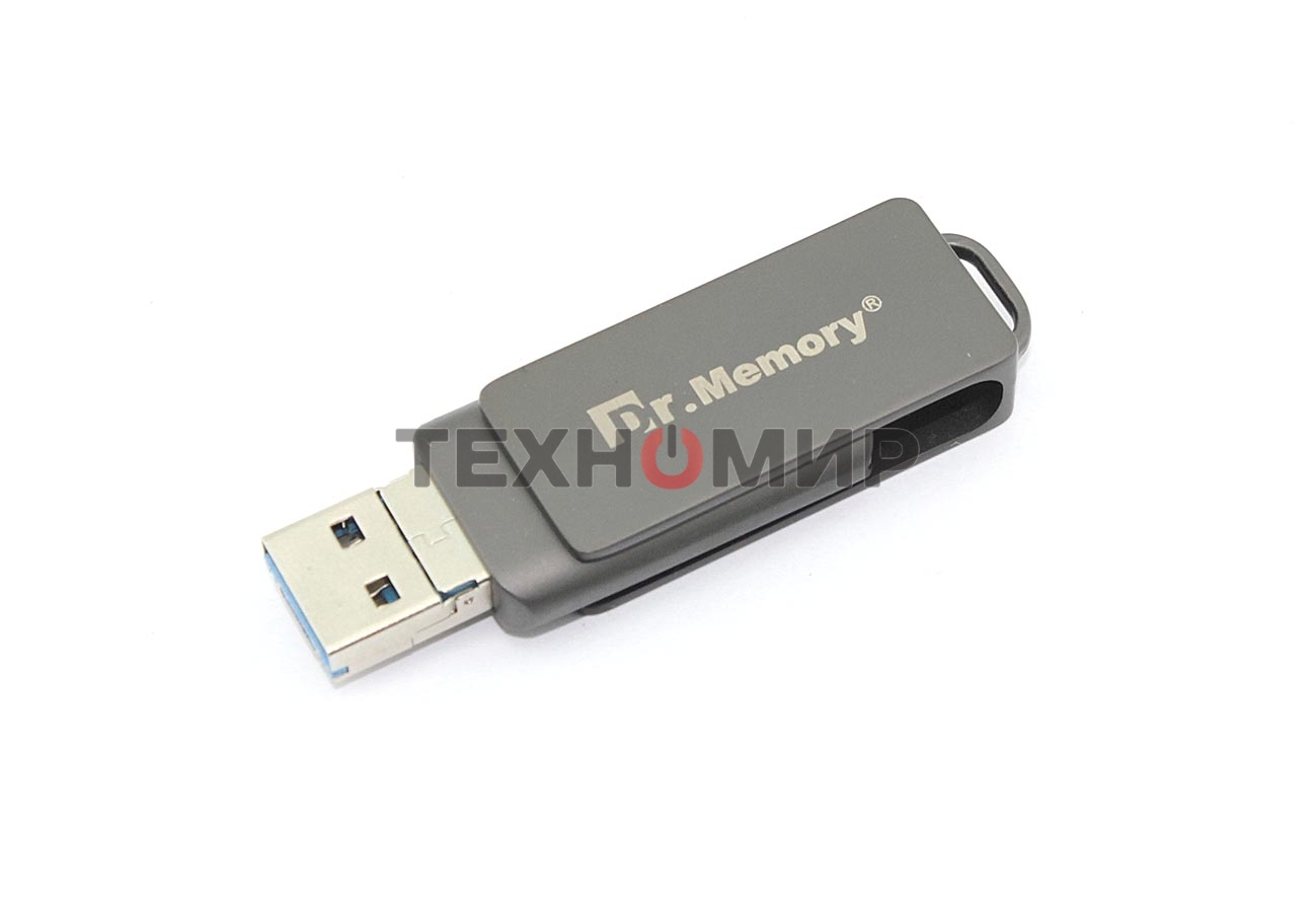 Флешка USB Dr. Memory 051, 4Gb, USB 3.0/USB Type-C, R/W 70/40, серый
