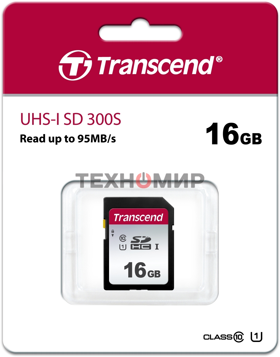 Флеш карта SD 16Gb Transcend SDHC UHS-I U1