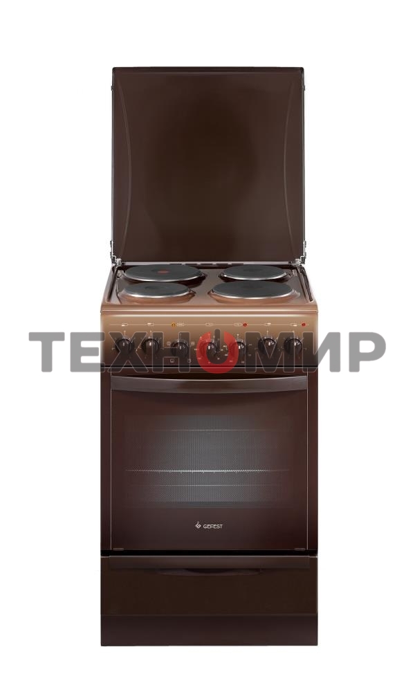 Плита электрическая Gefest 5140-02 0038 коричневый, конфорок 4 электрических, духовка 55 л, 50 см x 85 см x 58.5 см